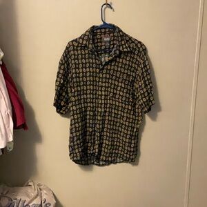 Black and Gold Casual Button Down Shirt